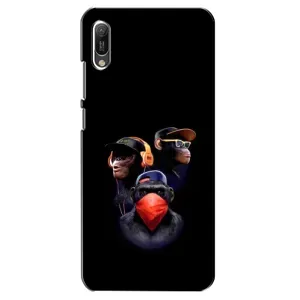 Чехол с Обезьянами Huawei Y6 2019 - (AlphaPrint) (Три обезьяны)