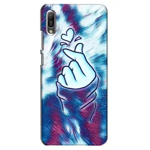 Чехол с принтом для Huawei Y6 2019 (AlphaPrint - Знак сердечка) (Радужное сердце)
