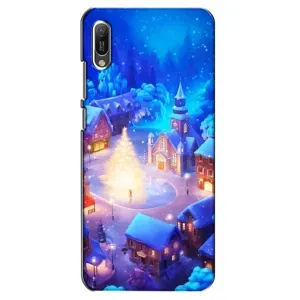 Рождественские Чехлы для Huawei Y6 2019 (VPrint) (Рождественский город)
