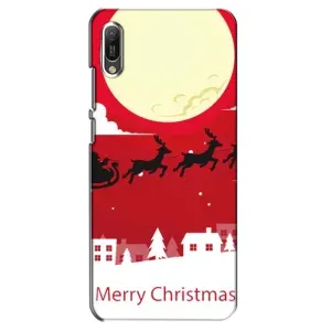 Рождественские Чехлы для Huawei Y6 2019 (VPrint) (Санта с оленями)