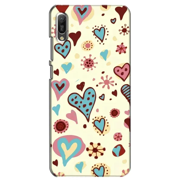 Чохол з принтом «Сердечки» для Huawei Y6 2019 Чохол з принтом «Сердечки» для Huawei Y6 2019