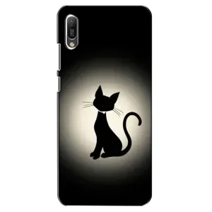 Чехол с принтом для Huawei Y6 2019 (AlphaPrint) Модные коты (Силуэт котика)