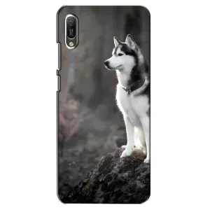Чехол с Хаски для Huawei Y6 2019 - (AlphaPrint) (Верный пес)