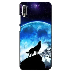 Защитные чехлы для Хуавей Y6 2019 (AlphaPrint) (ХИТ продаж) ВОЛК (Волк на луну)