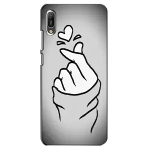 Чехол с принтом для Huawei Y6 2019 (AlphaPrint - Знак сердечка) (Значок Love)