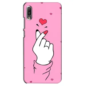 Чехол с принтом для Huawei Y6 2019 (AlphaPrint - Знак сердечка) (Знак Love)