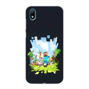 Чехол Майнкрафт на Huawei Y6 Pro (2019)/ Y6 Prime 2019 (AlphaPrint) Minecraft (персонажи Minecraft)