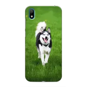 Чехол с Хаски для Huawei Y6 Pro (2019)/ Y6 Prime 2019 - (AlphaPrint) (Радостный Хаски)