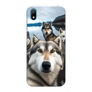 Чехол с Хаски для Huawei Y6 Pro (2019)/ Y6 Prime 2019 - (AlphaPrint) (Селфи ХАски)