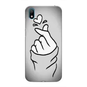 Чехол с принтом для Huawei Y6 Pro (2019)/ Y6 Prime 2019 (AlphaPrint - Знак сердечка) (Значок Love)