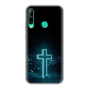 Чехол для Huawei Y6p (AlphaPrint) - (Христианские) (Крест и город)