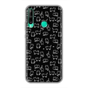 Чехол с принтом для Huawei Y6p (AlphaPrint) Модные коты (Меленькие котики)