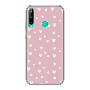 Чехол с розовым рисунком для Huawei Y6p (Сердечки на розовом)
