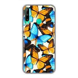 Чехол с принтом для Хуавей Y6п - (Прикольные) (AlphaPrint) (Яркие бабочки)
