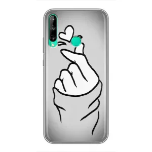 Чехол с принтом для Huawei Y6p (AlphaPrint - Знак сердечка) (Значок Love)