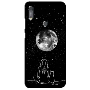 Чехол с рисунком кот на Huawei Y6s (Девушка с котом)