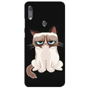 Чехол с принтом для Huawei Y6s (AlphaPrint) Модные коты (Грустный кот)