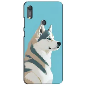 Чехол с Хаски для Huawei Y6s - (AlphaPrint) (Хаски арт)