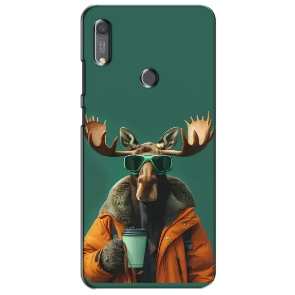 Чохол з принтом «Лось з кавою» для Huawei Y6s