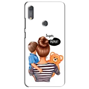 Чехол с печатью для Huawei Y6s - (Мама с ребенком) (AlphaPrint) (Мама с сыном)