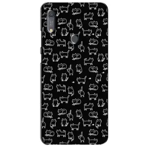 Чехол с принтом для Huawei Y6s (AlphaPrint) Модные коты (Меленькие котики)