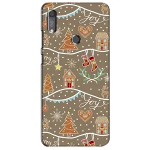 Новогодние, Праздничные Чехлы для Huawei Y6s - 2024 год (Новогодние пряники)