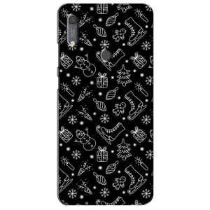 Новогодние, Праздничные Чехлы для Huawei Y6s - 2024 год (Новогодний фон)