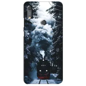 Новогодние, Праздничные Чехлы для Huawei Y6s - 2024 год (Зимний поезд)