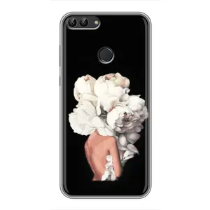 Чехлы (ART) Цветы на Huawei Y7 Prime 2018 (VPrint) (Белые цветы)
