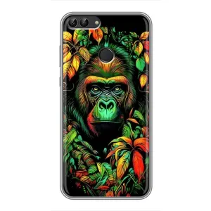 Чехол с Обезьянами Huawei Y7 Prime 2018 - (AlphaPrint) (Обезьяна в тропиках)