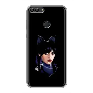 Чехлы Венсдей на Huawei Y7 Prime 2018 Уэнсдей (AlphaPrint) (серьезная Уэнздей)