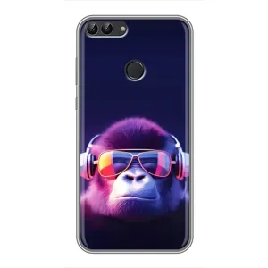 Чехол с Обезьянами Huawei Y7 Prime 2018 - (AlphaPrint) (Стильная обезьяна)