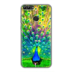 Чехол с птицами на Huawei Y7 Prime 2018 (VPrint) (Яркий Павлин)