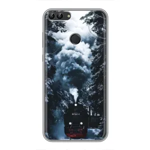 Новогодние, Праздничные Чехлы для Huawei Y7 Prime 2018 - 2024 год (Зимний поезд)