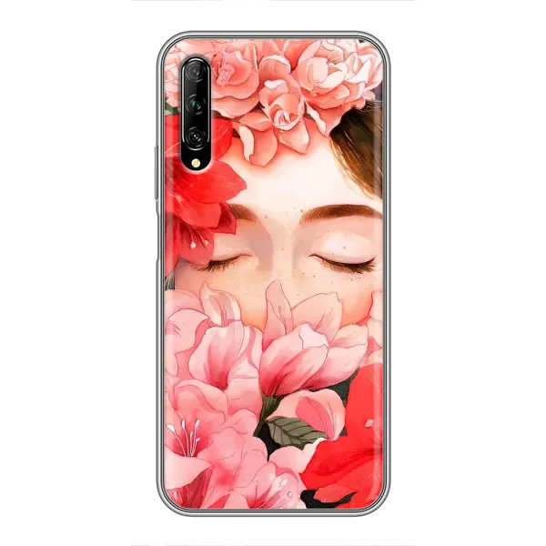 Чехол с принтом «Глаза в цветах» для Huawei Y7 Pro 2019