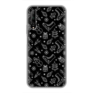Новогодние, Праздничные Чехлы для Huawei Y7 Pro 2019 - 2024 год (Новогодний фон)