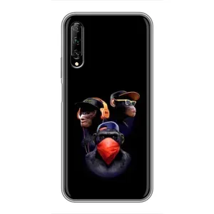 Чехол с Обезьянами Huawei Y7 Pro 2019 - (AlphaPrint) (Три обезьяны)