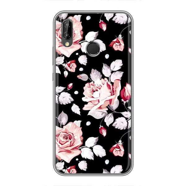 Чохол з принтом «Квіти на чорному» для Huawei Y7 2019