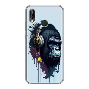 Чохол з Мавпами Huawei Y7 2019 - (AlphaPrint) (Горила в навушниках)