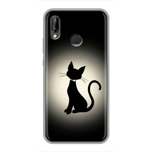 Чохол з принтом «Силует котика» для Huawei Y7 2019