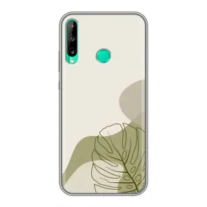 Силконовий чохол з принтом в квітах на Huawei Y7p (2020) (Зелена монстера дизайн)