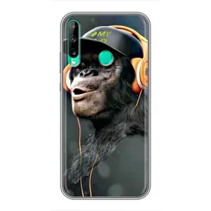 Чехол с Обезьянами Huawei Y7p (2020) - (AlphaPrint) (В наушниках)