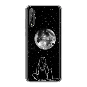 Чохол з малюнком кіт на Huawei P Smart S / Y8p (2020) (Дівчина з котом)