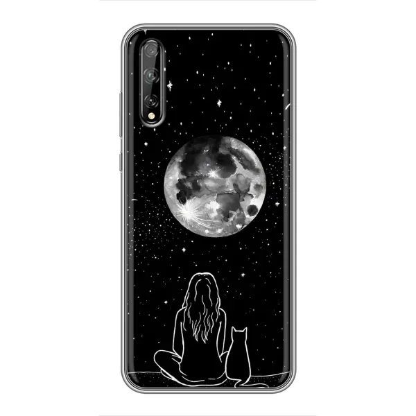 Чохол з принтом «Дівчина з котом» для Huawei P Smart S / Y8p (2020)