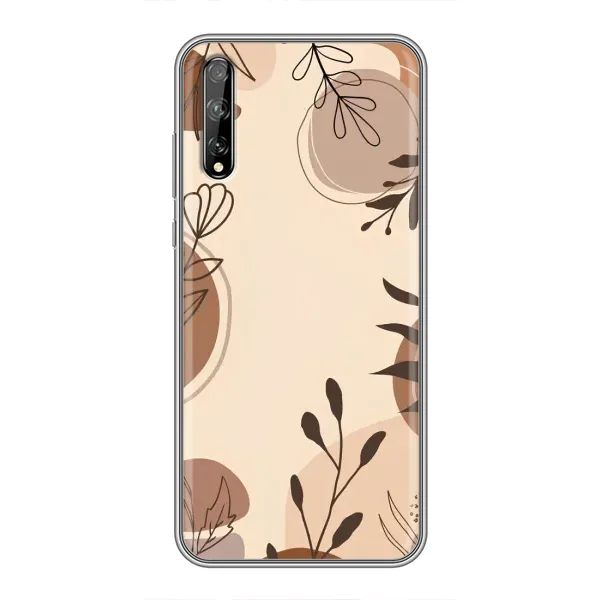 Чехол с принтом «Коричневые цветы» для Huawei P Smart S / Y8p (2020)