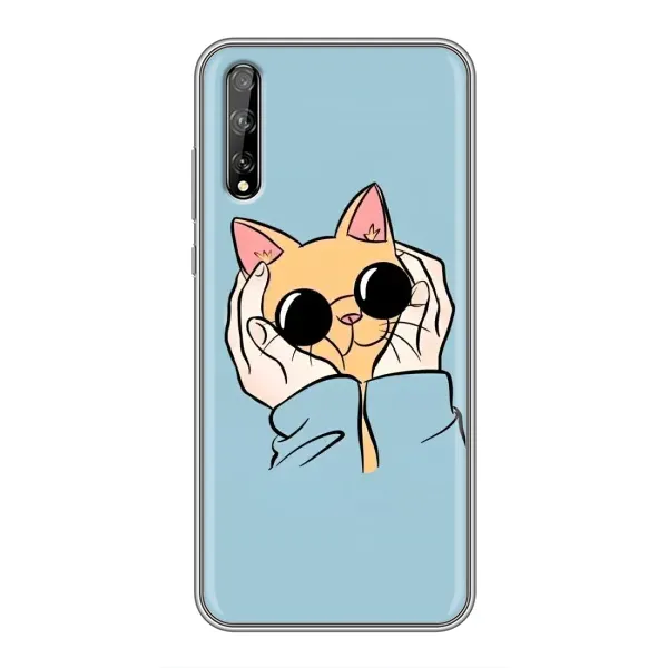 Чохол з принтом «Котик в окулярах» для Huawei P Smart S / Y8p (2020)