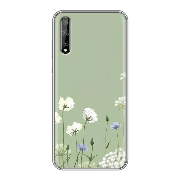 Чехол с принтом «Цветы на зеленом» для Huawei P Smart S / Y8p (2020)
