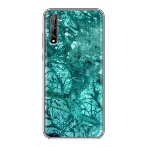 Мраморний чехол на Huawei P Smart S / Y8p (2020) (VPrint) (Зелений мрамор)