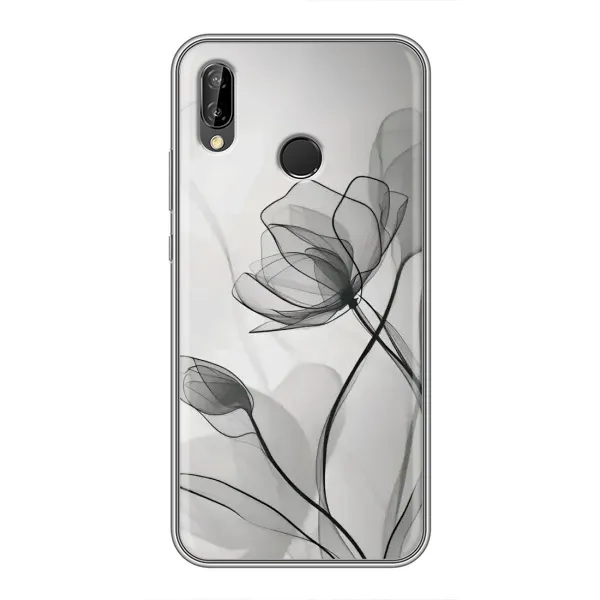Чехол с принтом «Черные цветы» для Huawei Y9 2019 / Enjoy 9 Plus