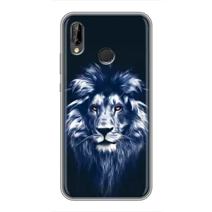 Чехол со Львом для Huawei Y9 2019 / Enjoy 9 Plus (VPrint) (Синий Лев)